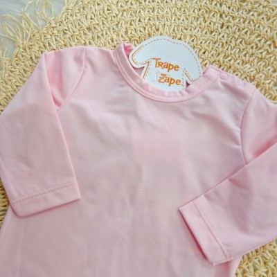 Conj. Body Manga Longa e Calça em Malha Térmica Thermo Dry - Rosa Claro